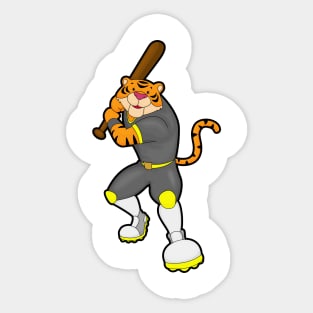 Tiger as Baseball player with Baseball bat Sticker